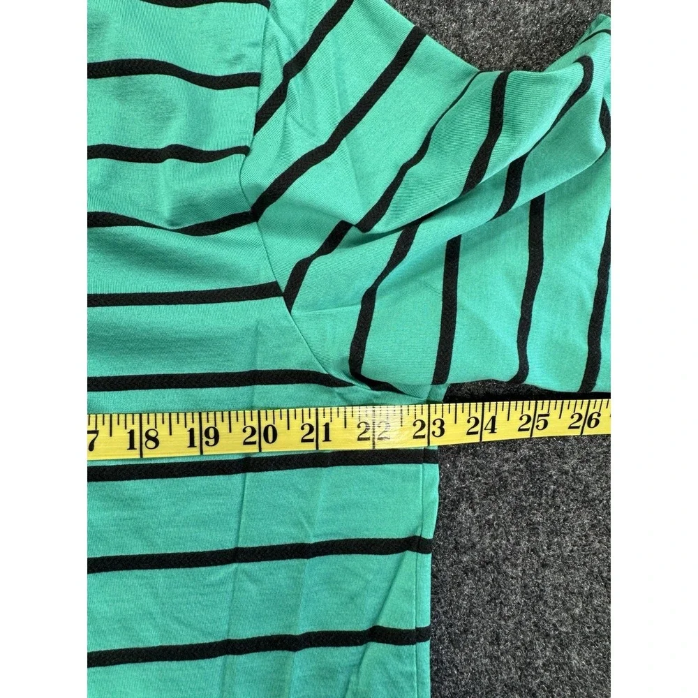 Polo Golf Ralph Lauren Polo Shirt Mens L Green Stripe Pima Cotton Silk - Picture 6 of 7